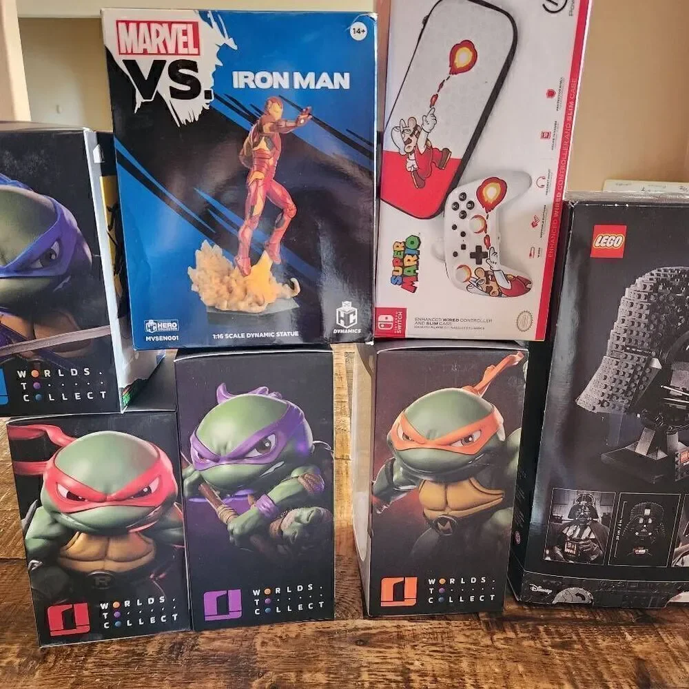 Empty box bundle Ninja turtles Darth Vader Legos iron Man Mario switch
